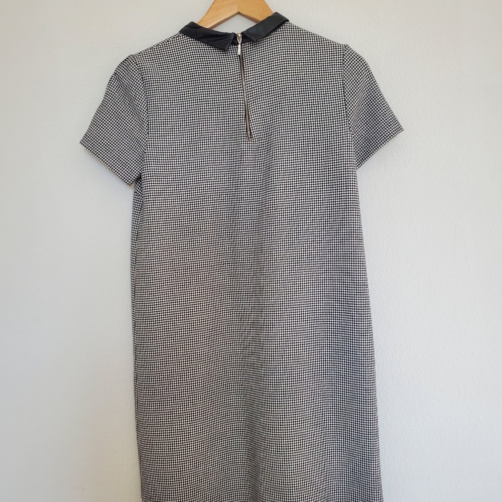 🎈SOLD 🎈ZARA Houndstooth Faux Leather Collar Dress - Picture 8 of 12